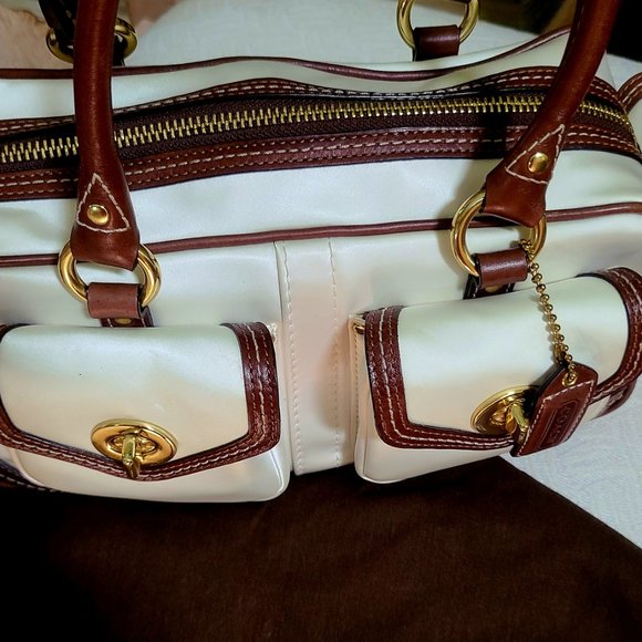 Coach White and Brown Women's Bag - Picture 5 of 10